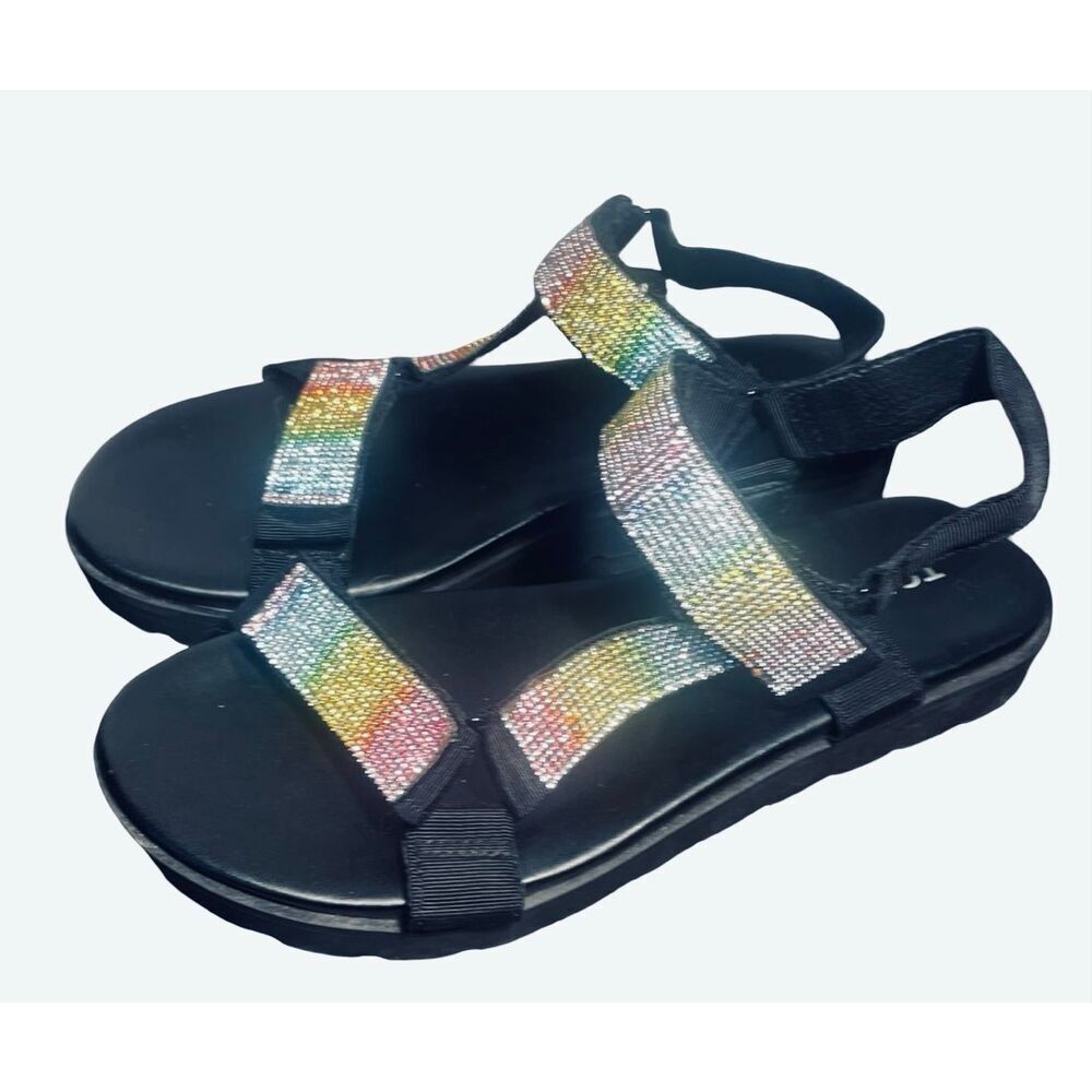 Torrid Rhinestone Rainbow Tech Sandals NWOB - Picture 2 of 7